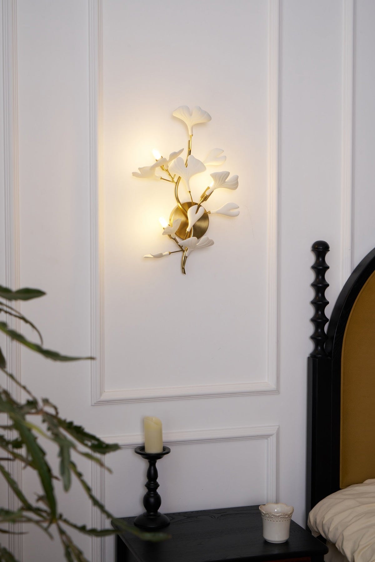 Oakes aplique de pared Gingko cerámica de lujo