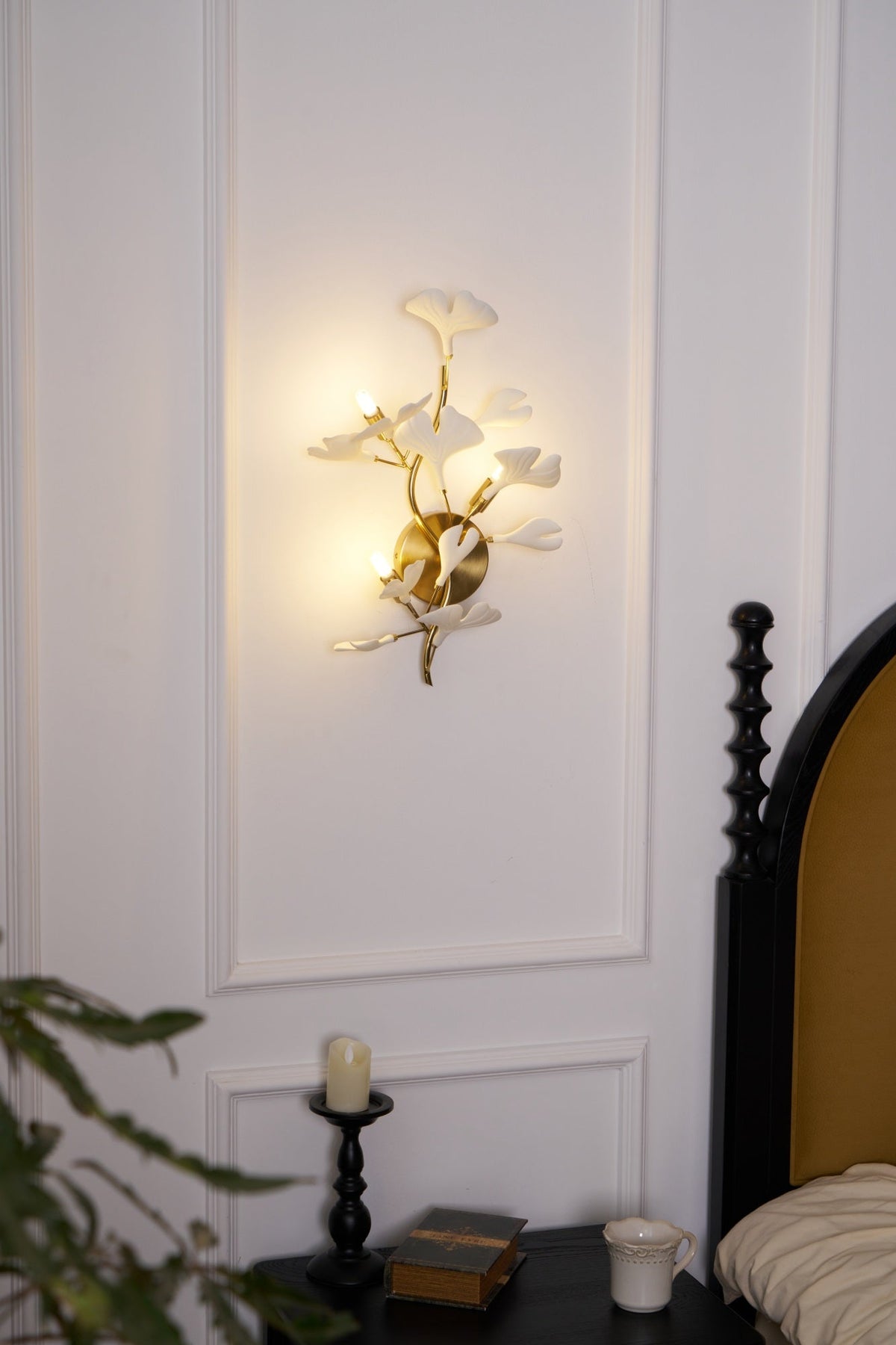 Oakes aplique de pared Gingko cerámica de lujo