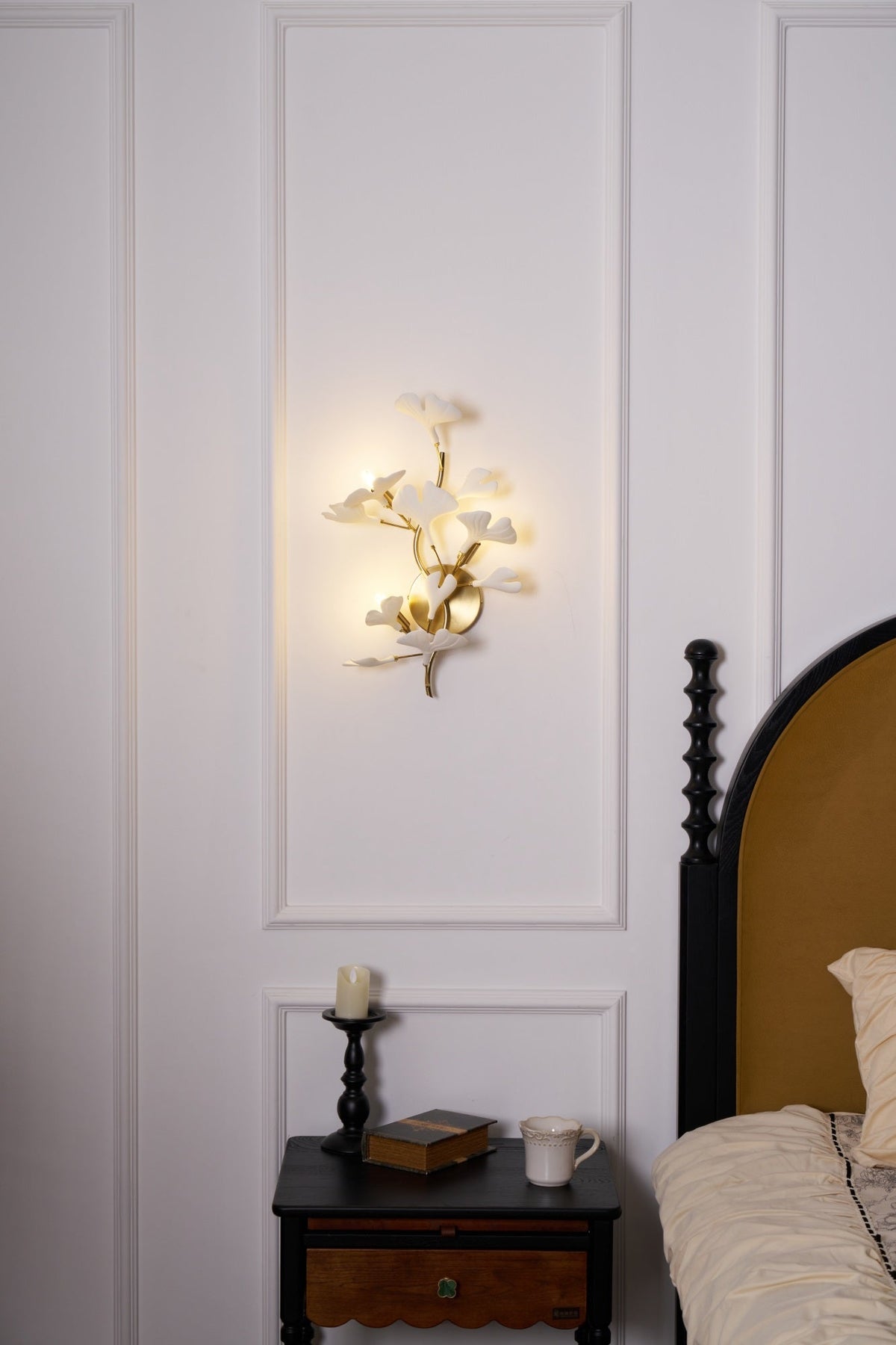 Oakes aplique de pared Gingko cerámica de lujo