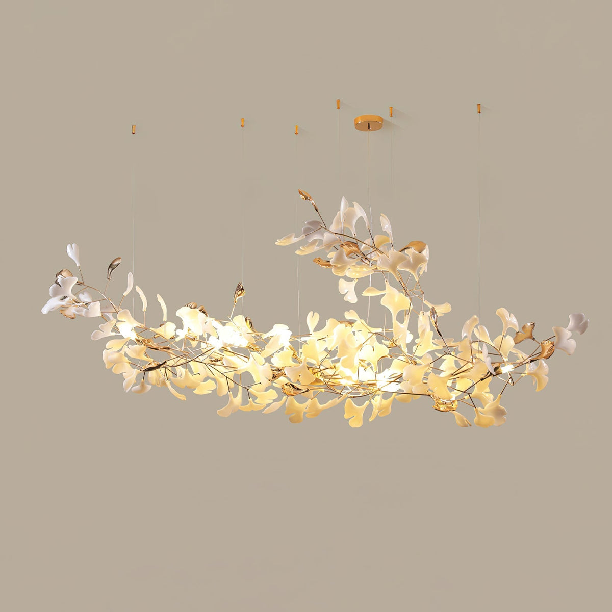 Sovell Postmodern de lujo Ginkgo nube cerámica lámpara de araña