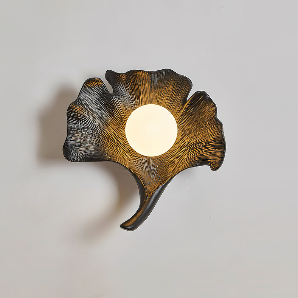 Olivia Aplique de Pared Forma Hoja de Ginkgo