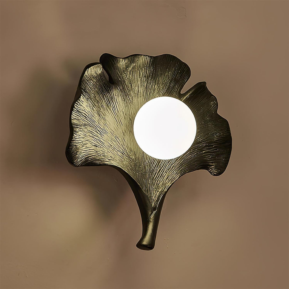 Olivia Aplique de Pared Forma Hoja de Ginkgo