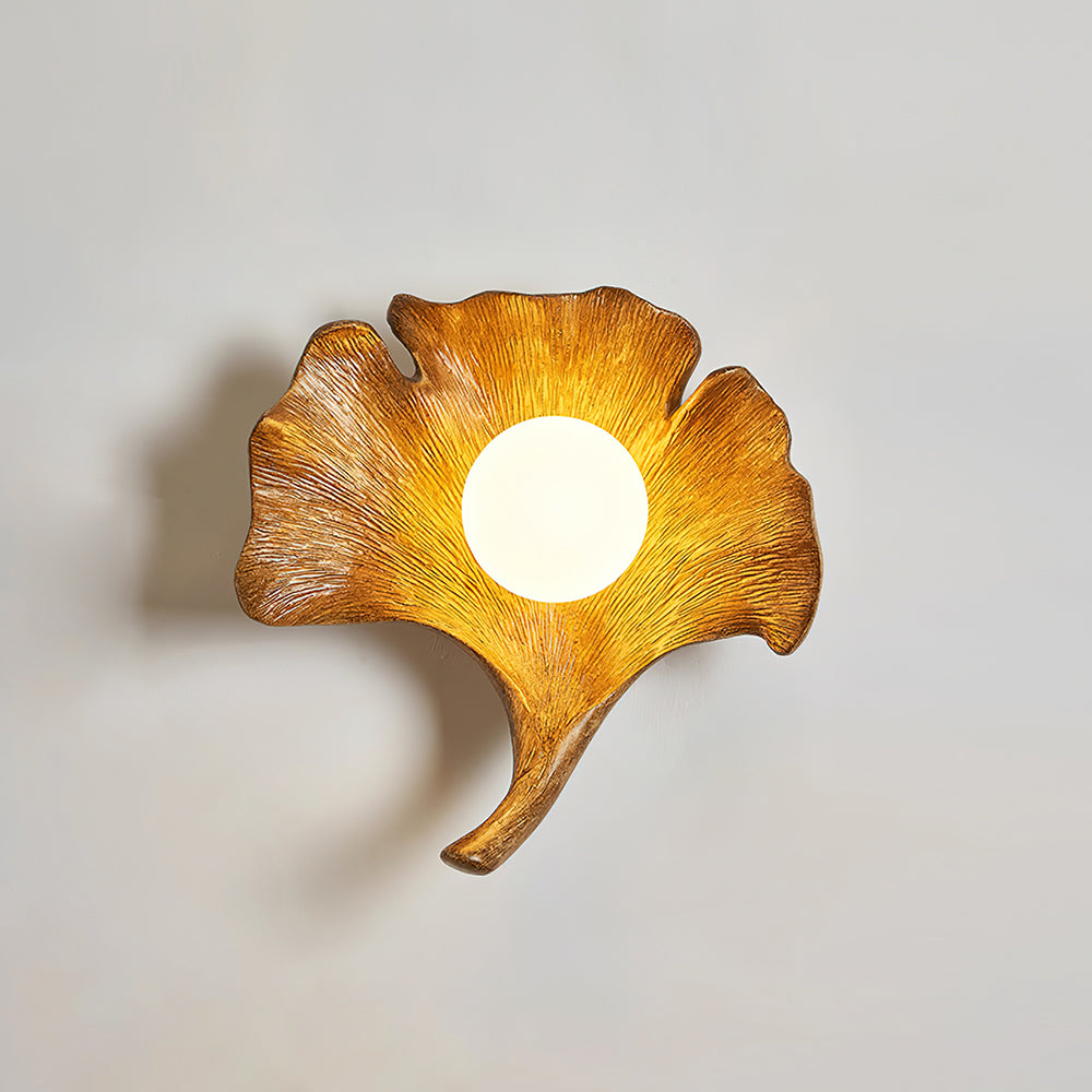 Olivia Aplique de Pared Forma Hoja de Ginkgo