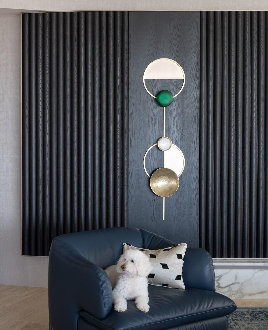 Elynis aplique de pared moderno en latón y vidrio