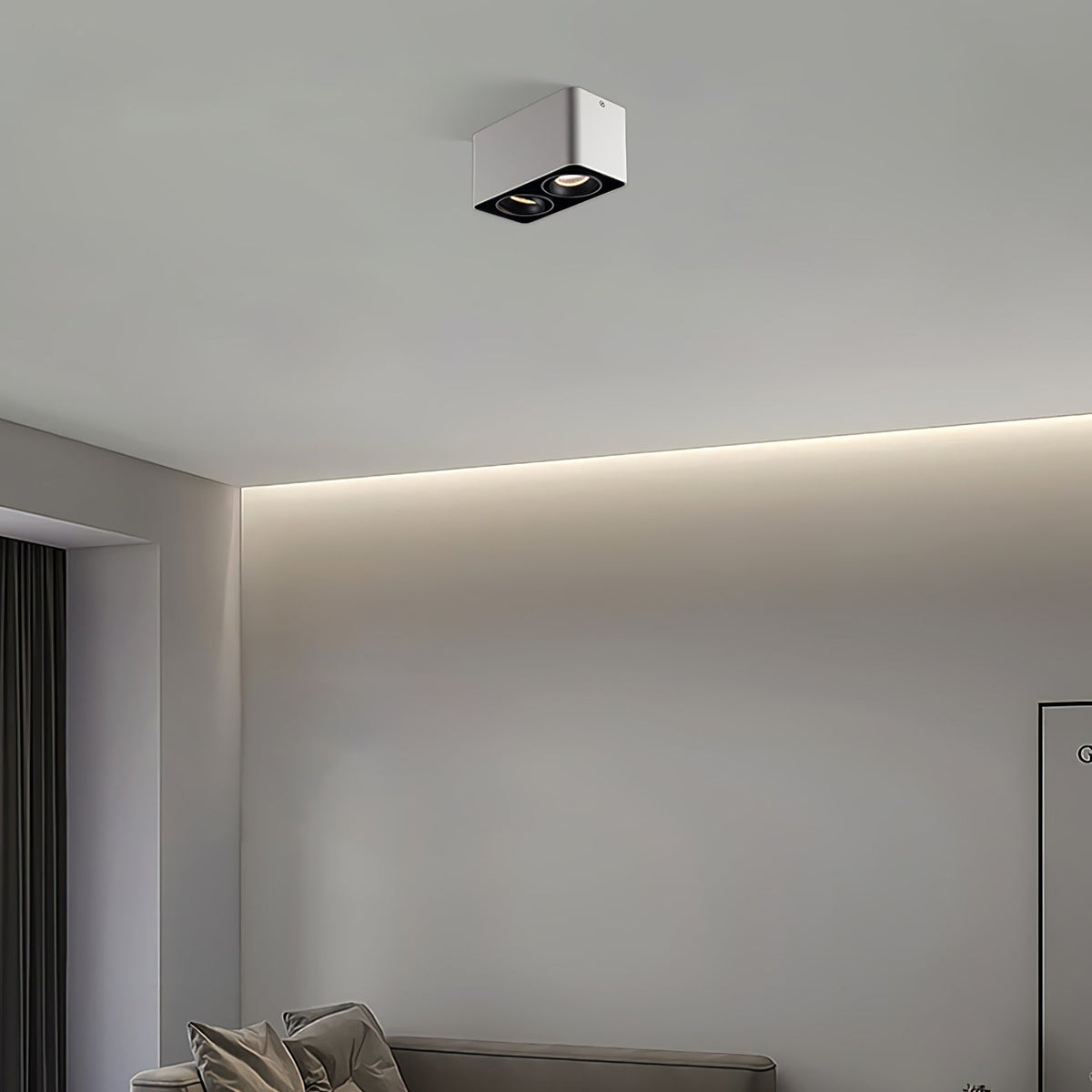 Devely Spotlight Surface Mount Twin LED Angular de estilo minimalista