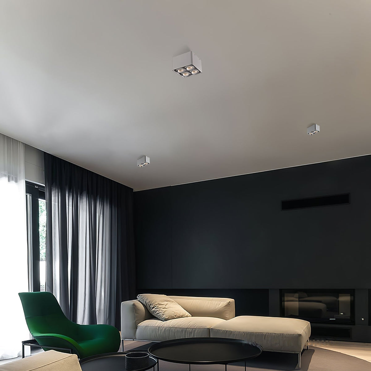 Devely Spotlight Surface Mount Twin LED Angular de estilo minimalista