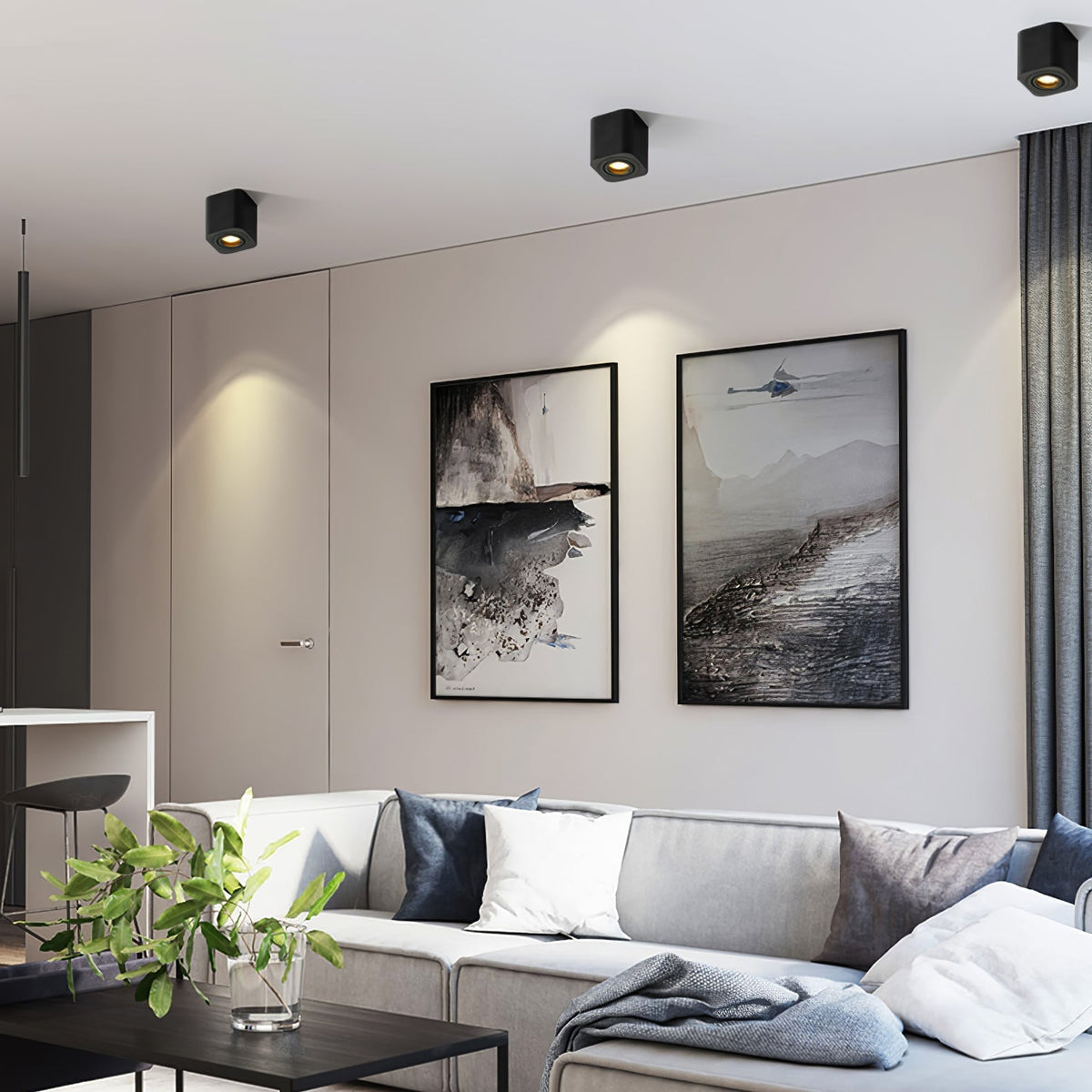 Devely Spotlight Surface Mount Twin LED Angular de estilo minimalista