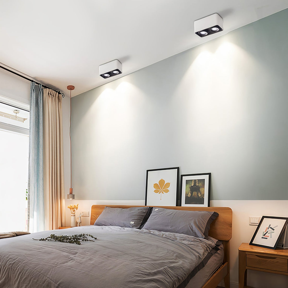 Devely Spotlight Surface Mount Twin LED Angular de estilo minimalista