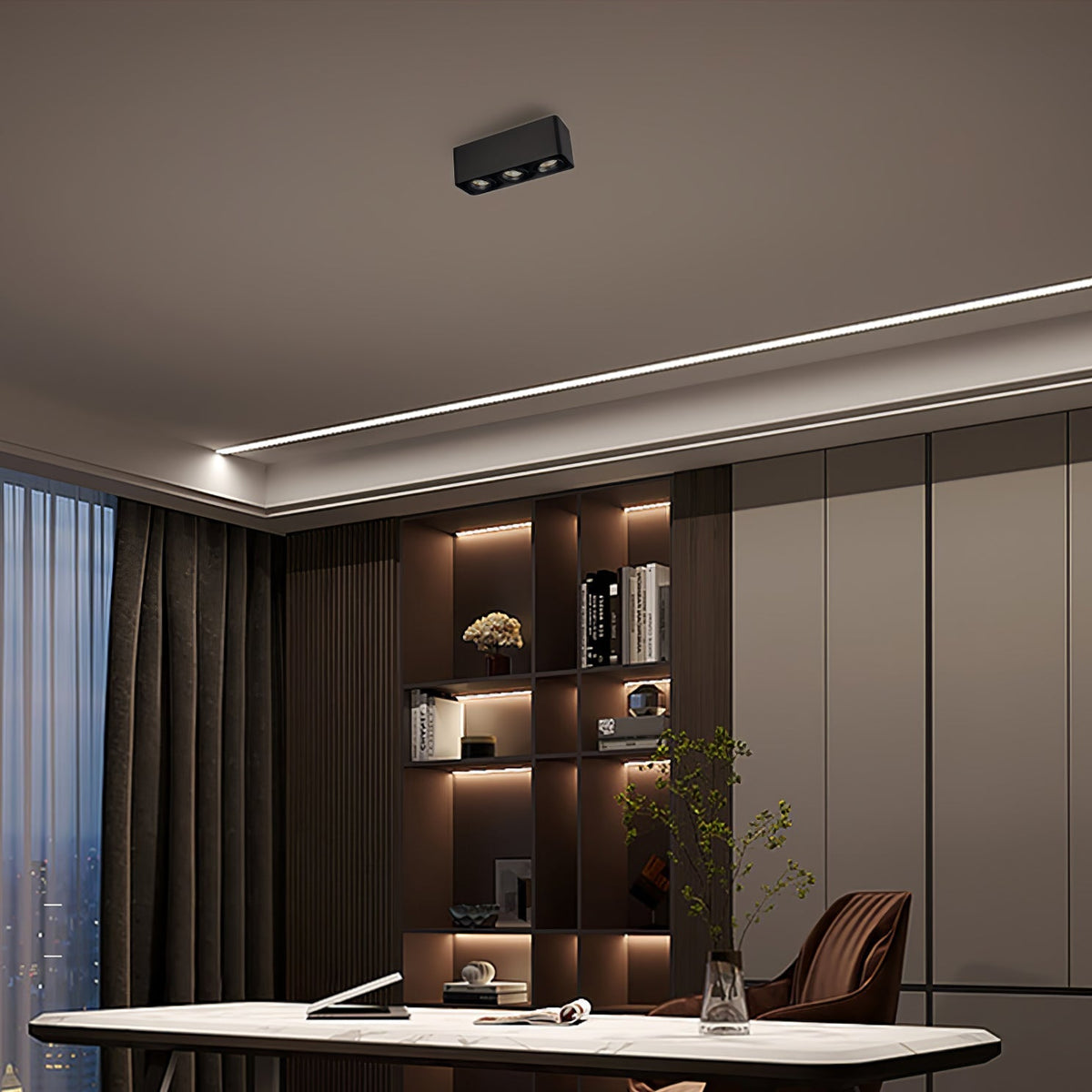 Devely Spotlight Surface Mount Twin LED Angular de estilo minimalista