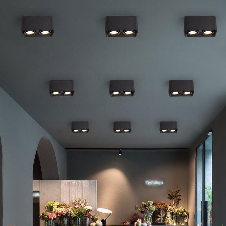 Devely Spotlight Surface Mount Twin LED Angular de estilo minimalista