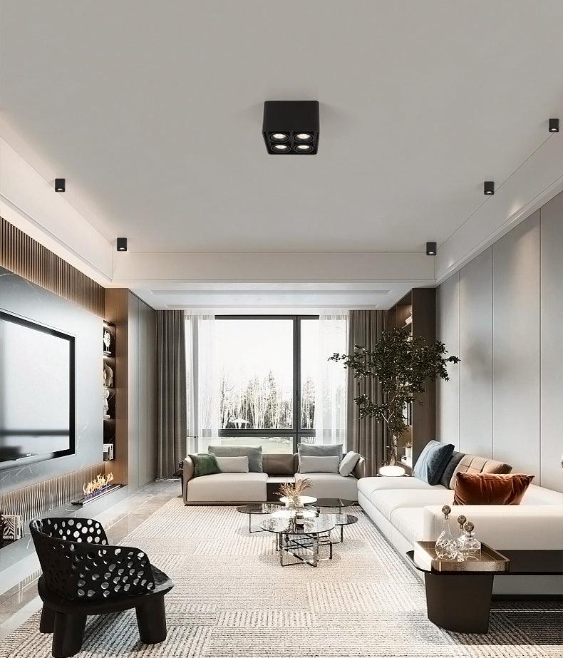 Devely Spotlight Surface Mount Twin LED Angular de estilo minimalista