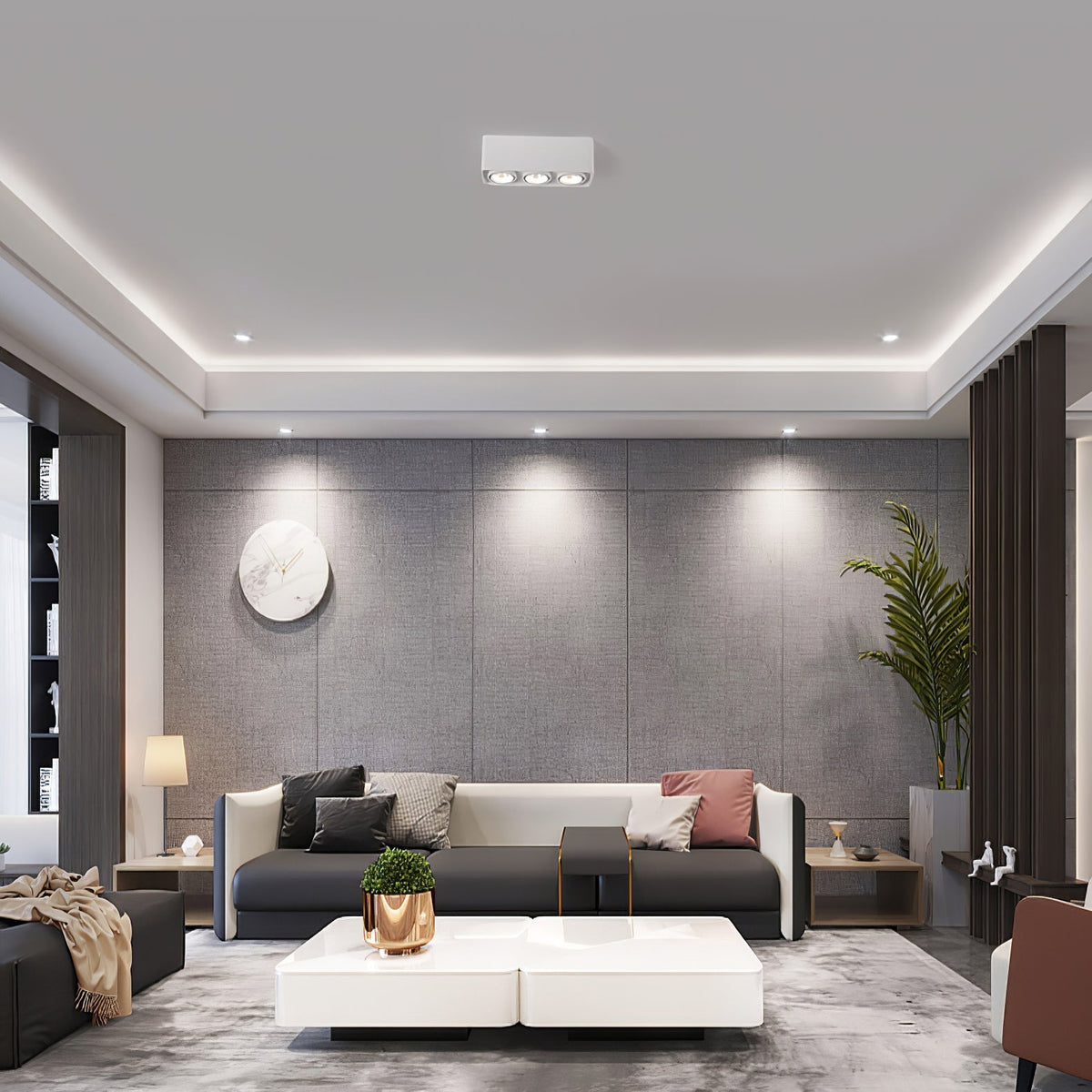 Devely Spotlight Surface Mount Twin LED Angular de estilo minimalista