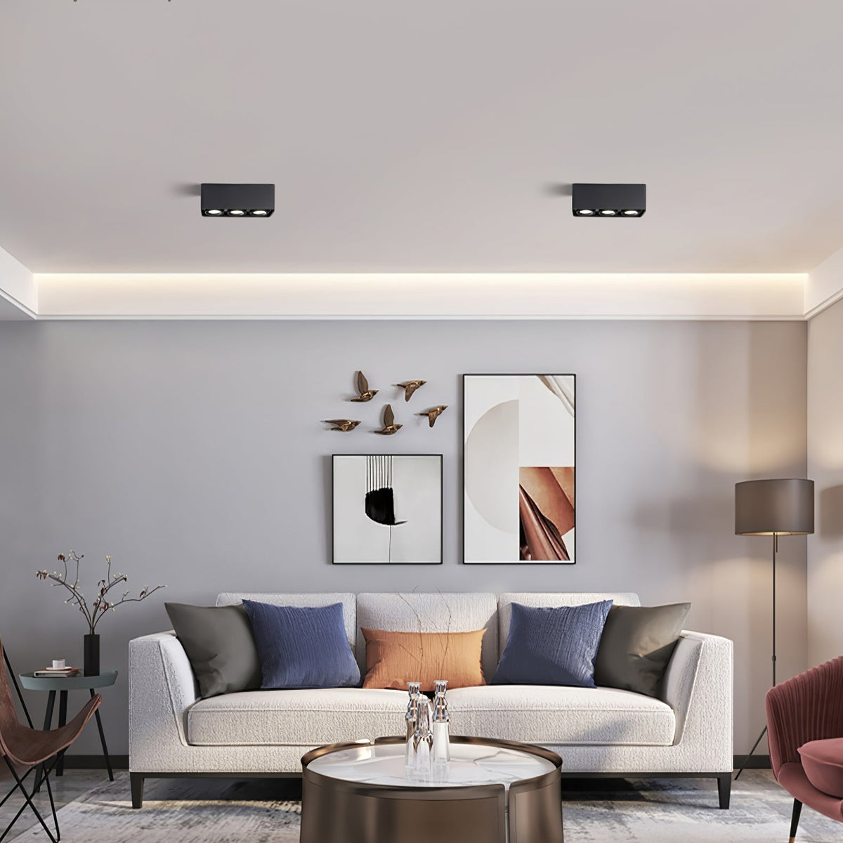 Devely Spotlight Surface Mount Twin LED Angular de estilo minimalista