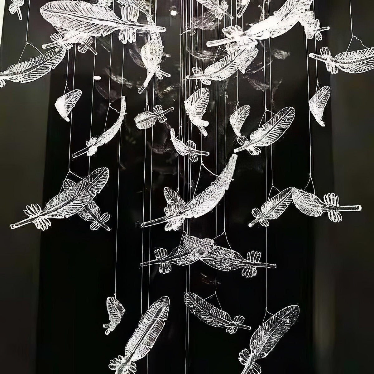 Aetherial lámpara de araña de vidrio con forma de hoja