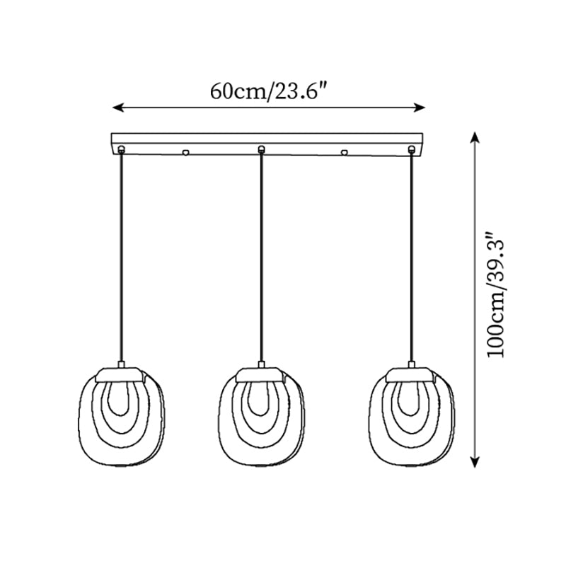 Avesia lámpara colgante minimalista de vidrio para escalera