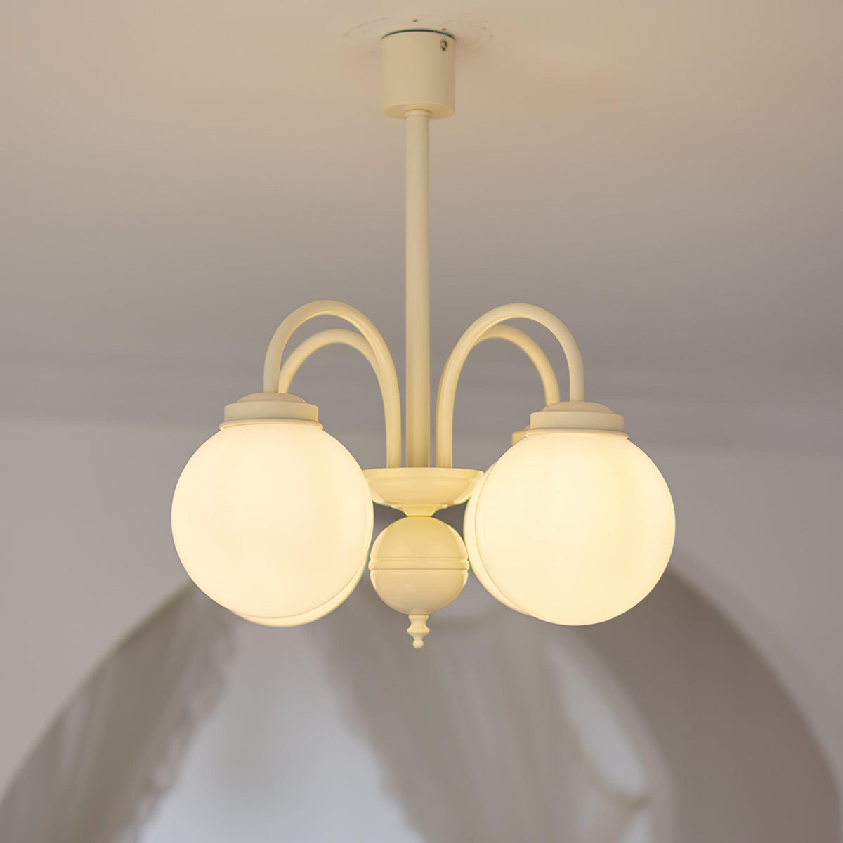 Velaora lámpara de araña esferas de vidrio color crema