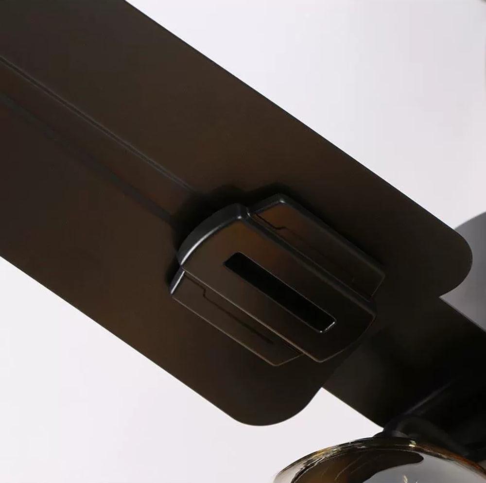 Zazoren ventilador de techo con luz Vintage negro vidrio