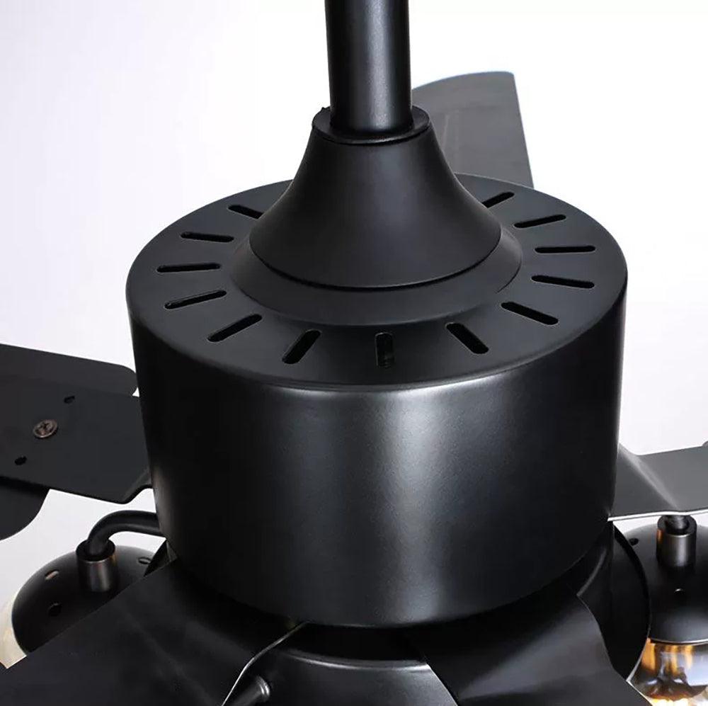 Zazoren ventilador de techo con luz Vintage negro vidrio