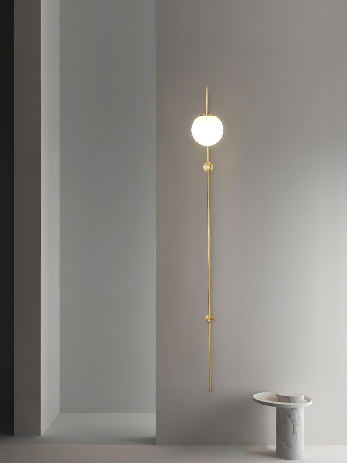 Nyvaris aplique de pared moderno minimalista de vidrio y latón con forma de globo