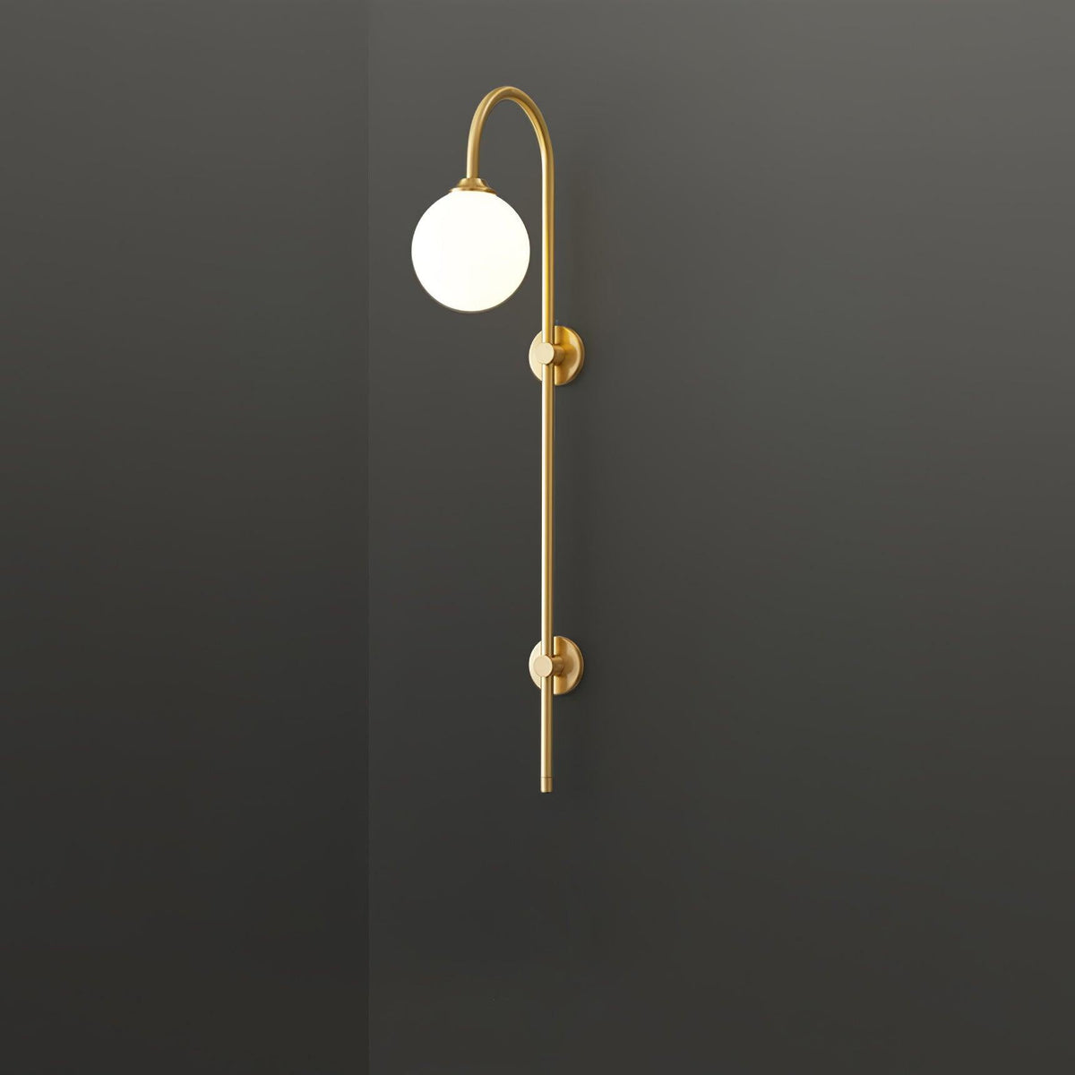 Nyvaris aplique de pared moderno minimalista de vidrio y latón con forma de globo