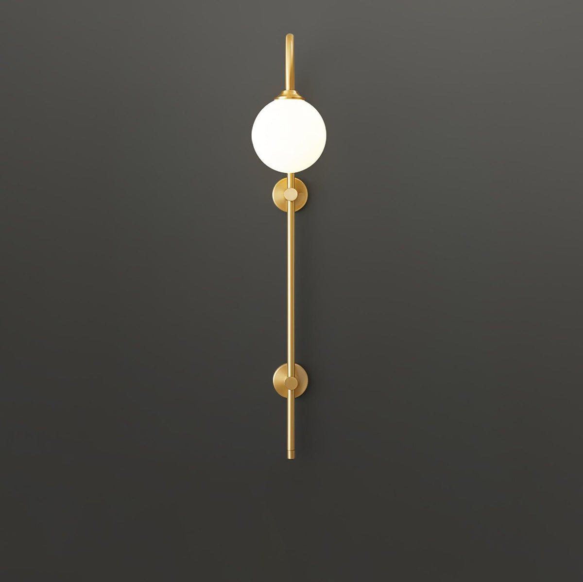 Nyvaris aplique de pared moderno minimalista de vidrio y latón con forma de globo