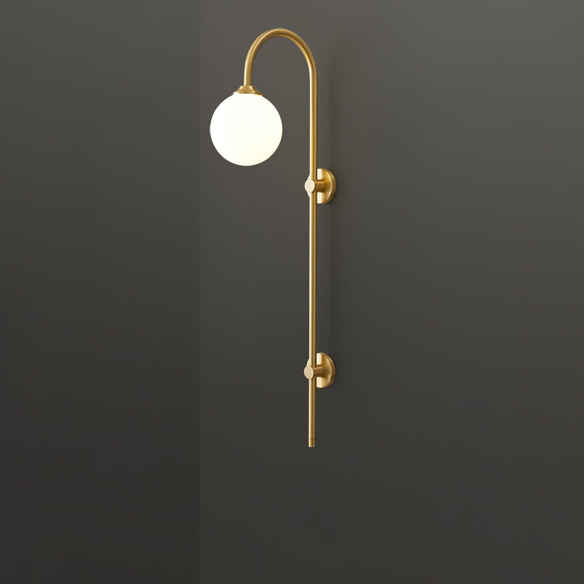 Nyvaris aplique de pared moderno minimalista de vidrio y latón con forma de globo