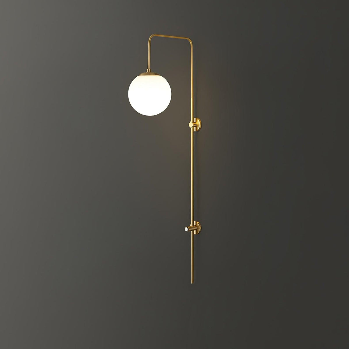 Nyvaris aplique de pared moderno minimalista de vidrio y latón con forma de globo