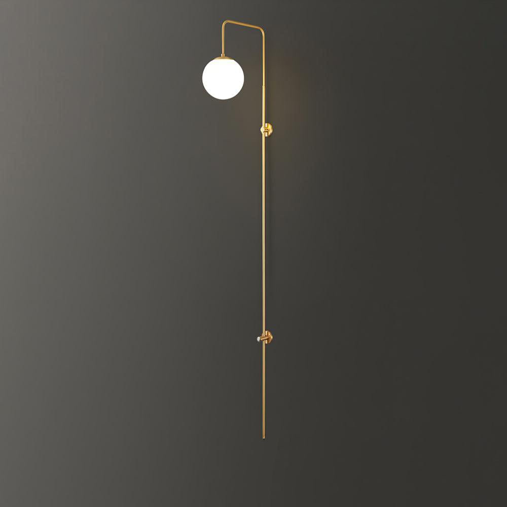 Nyvaris aplique de pared moderno minimalista de vidrio y latón con forma de globo