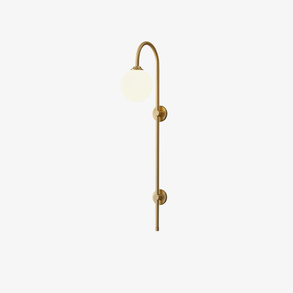Nyvaris aplique de pared moderno minimalista de vidrio y latón con forma de globo