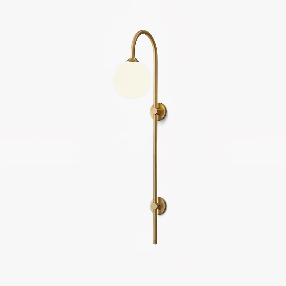 Nyvaris aplique de pared moderno minimalista de vidrio y latón con forma de globo