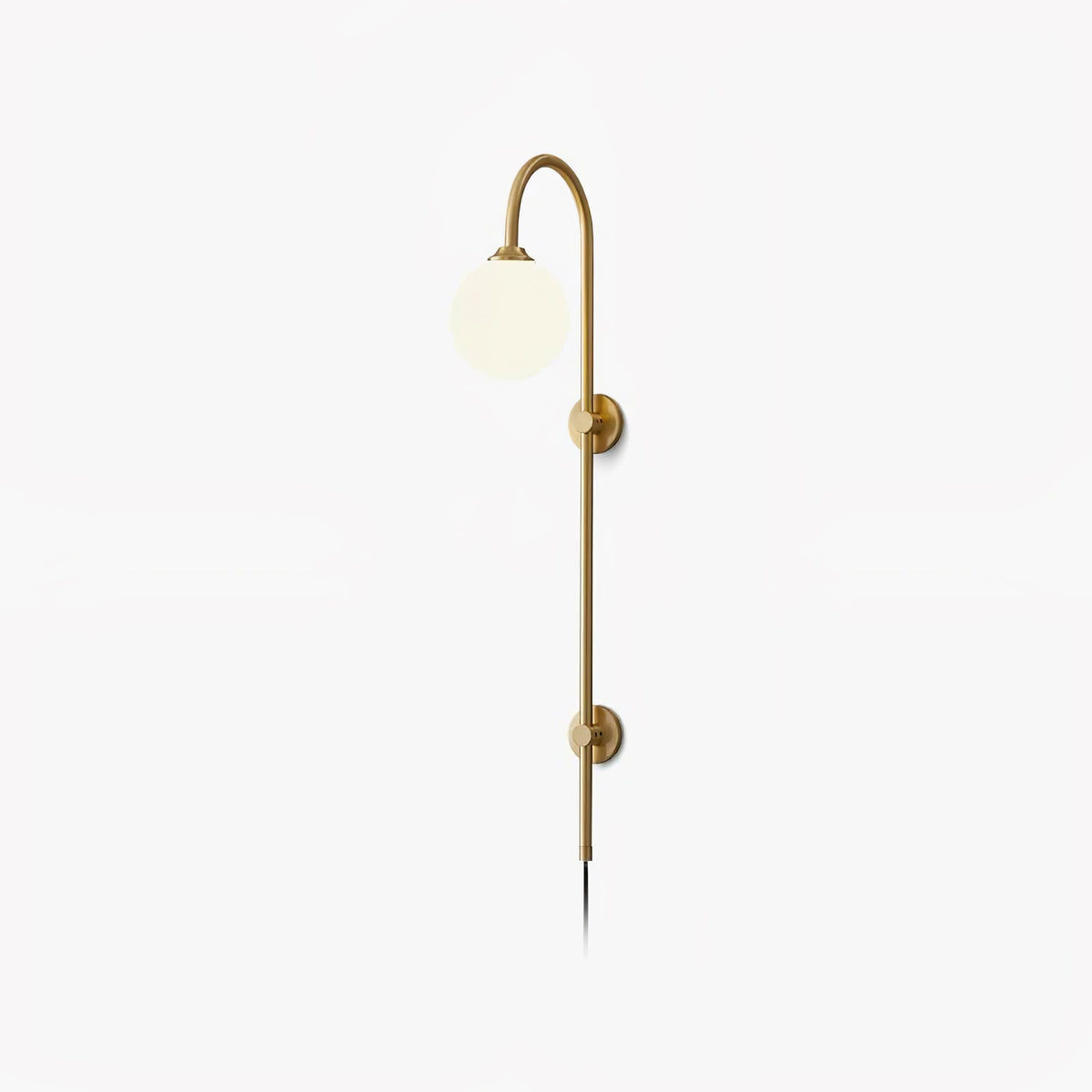 Evshaia aplique de pared Premium elegancia Globo con bombilla enchufable de latón y vidrio