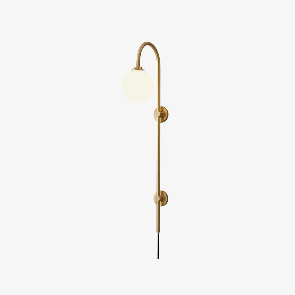 Evshaia aplique de pared Premium elegancia Globo con bombilla enchufable de latón y vidrio