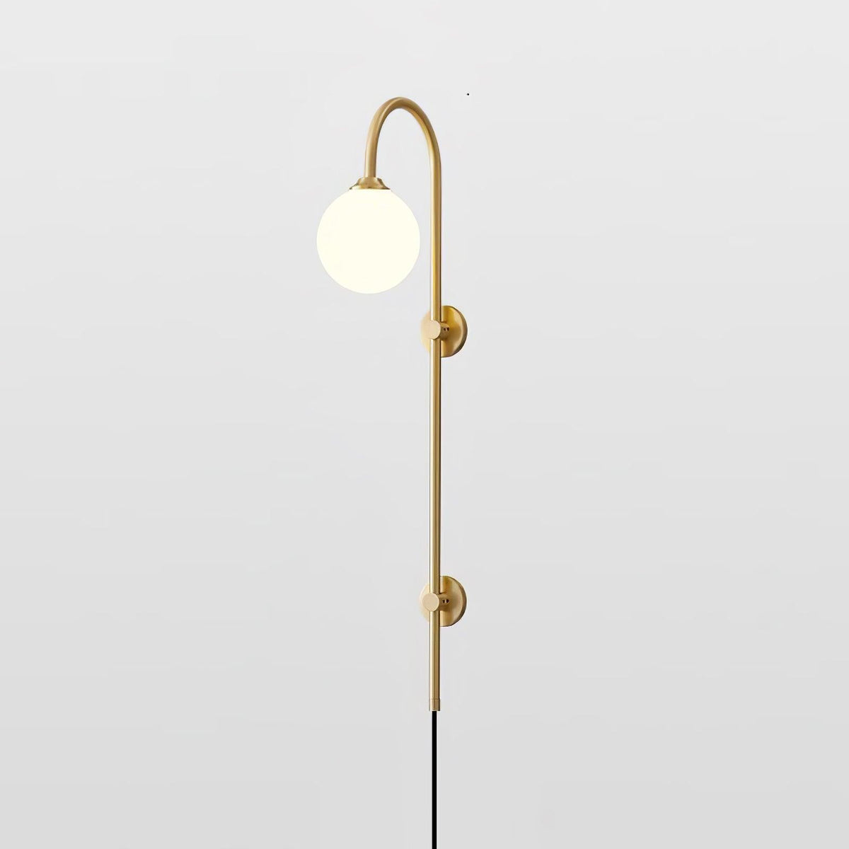 Evshaia aplique de pared Premium elegancia Globo con bombilla enchufable de latón y vidrio
