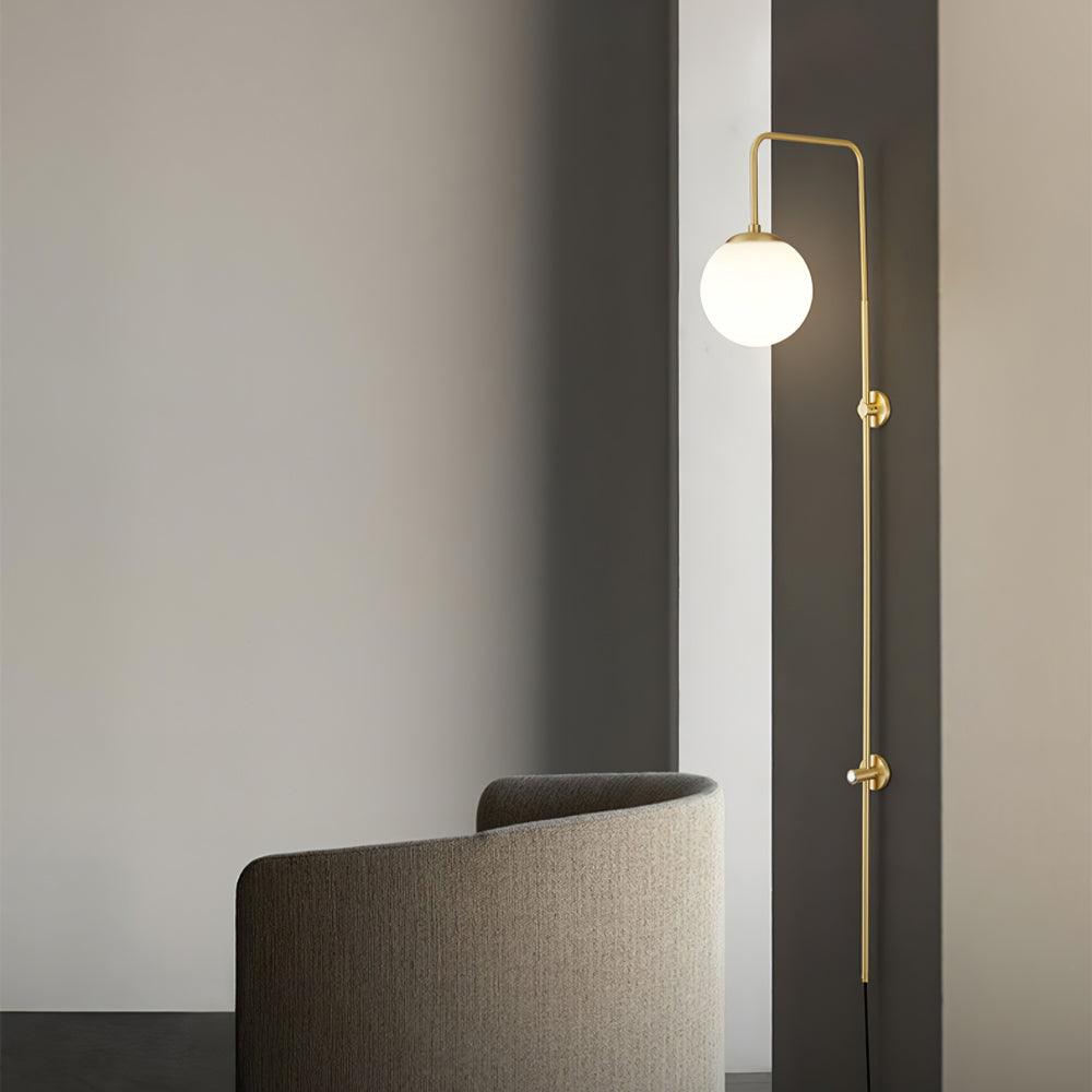 Evshaia aplique de pared Premium elegancia Globo con bombilla enchufable de latón y vidrio