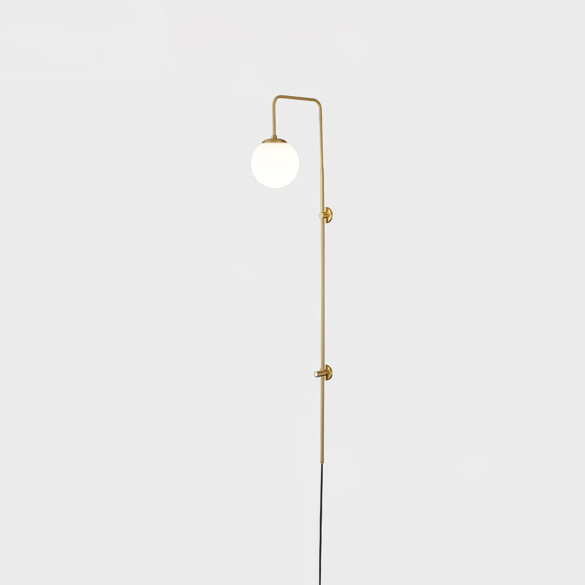 Evshaia aplique de pared Premium elegancia Globo con bombilla enchufable de latón y vidrio