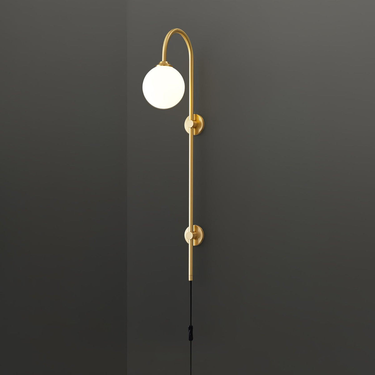 Evshaia aplique de pared Premium elegancia Globo con bombilla enchufable de latón y vidrio