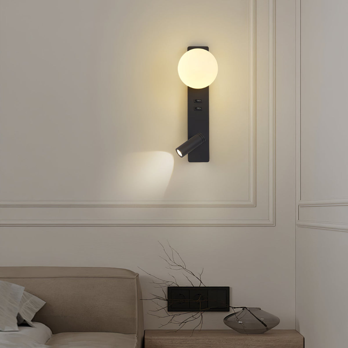 Thalior aplique de pared moderno minimalista delgado de vidrio