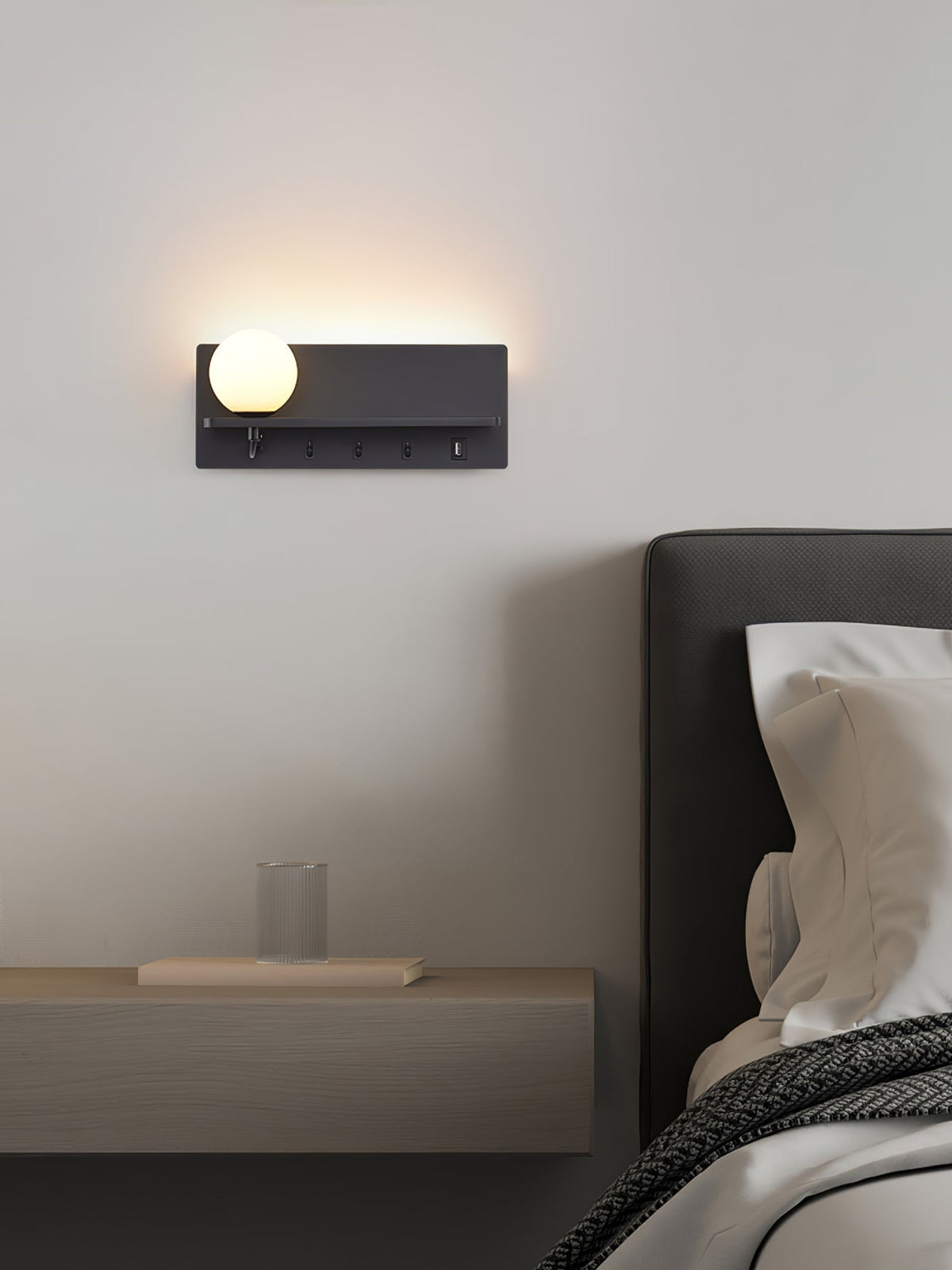 Thalior aplique de pared moderno minimalista delgado de vidrio