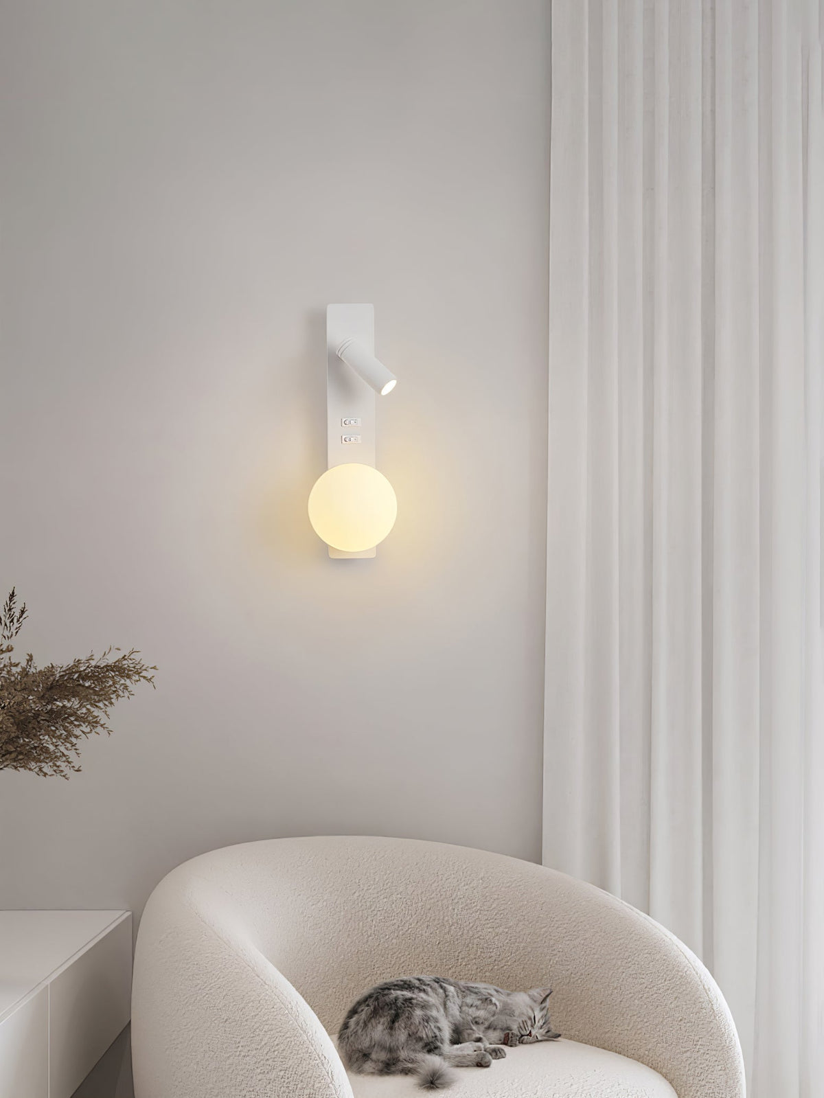 Thalior aplique de pared moderno minimalista delgado de vidrio