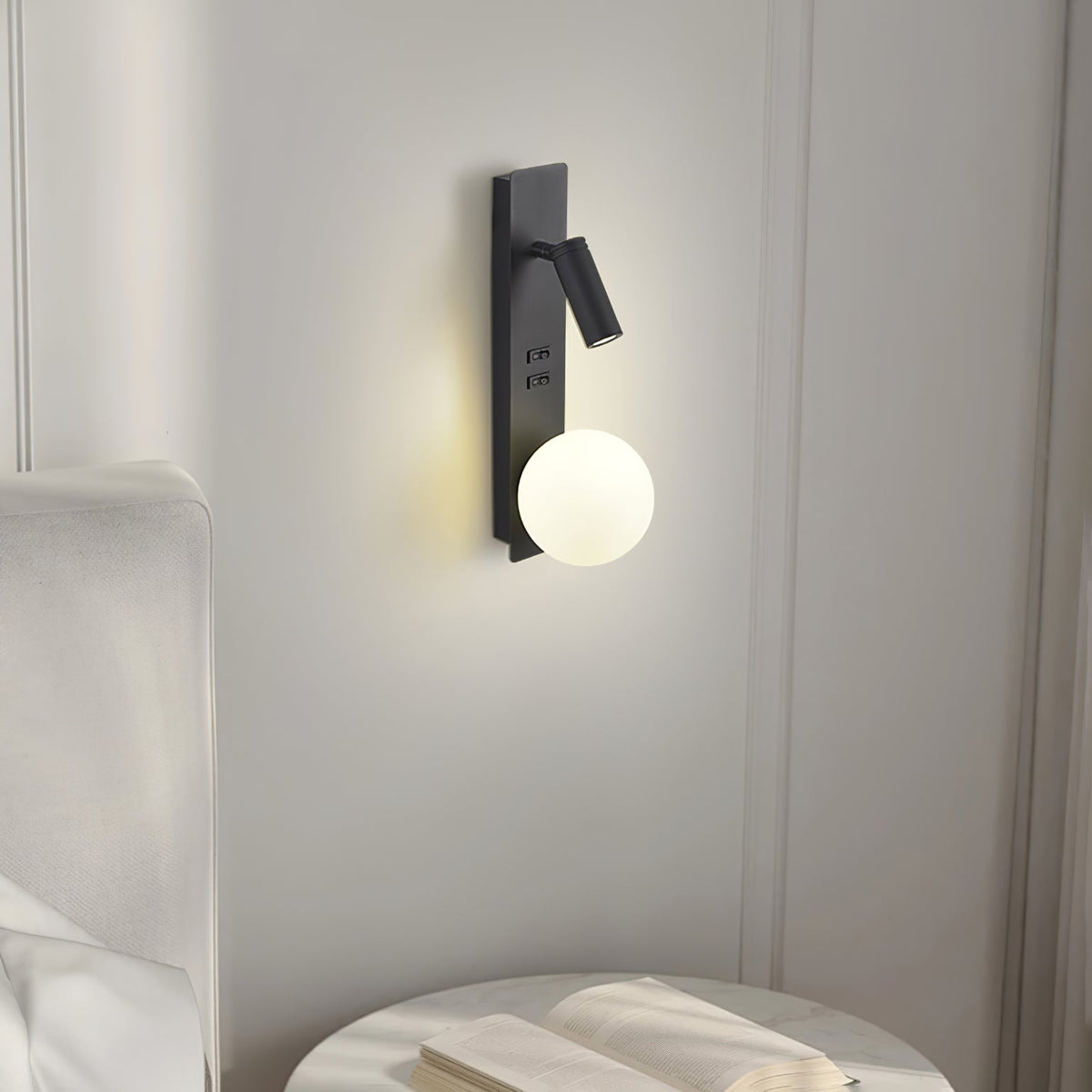 Thalior aplique de pared moderno minimalista delgado de vidrio