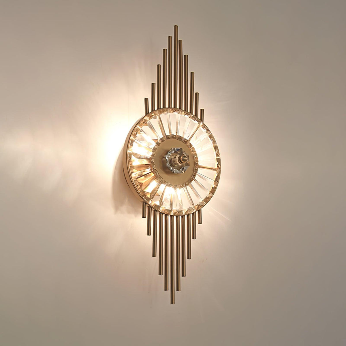 Cilirel aplique de pared de lujo con cristal dorado
