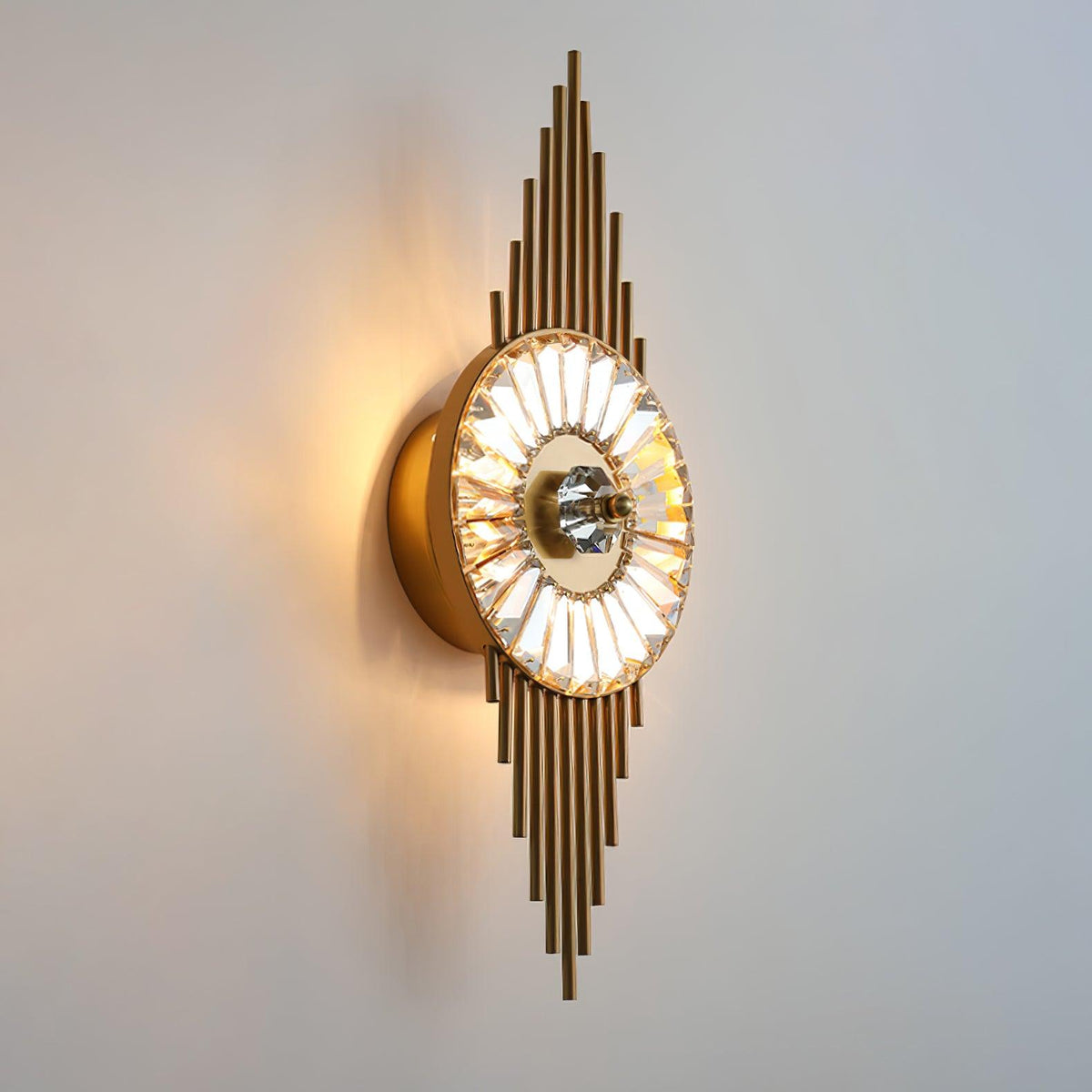 Cilirel aplique de pared de lujo con cristal dorado