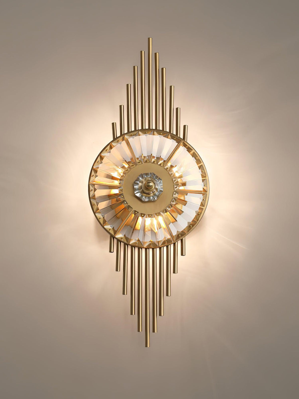 Cilirel aplique de pared de lujo con cristal dorado