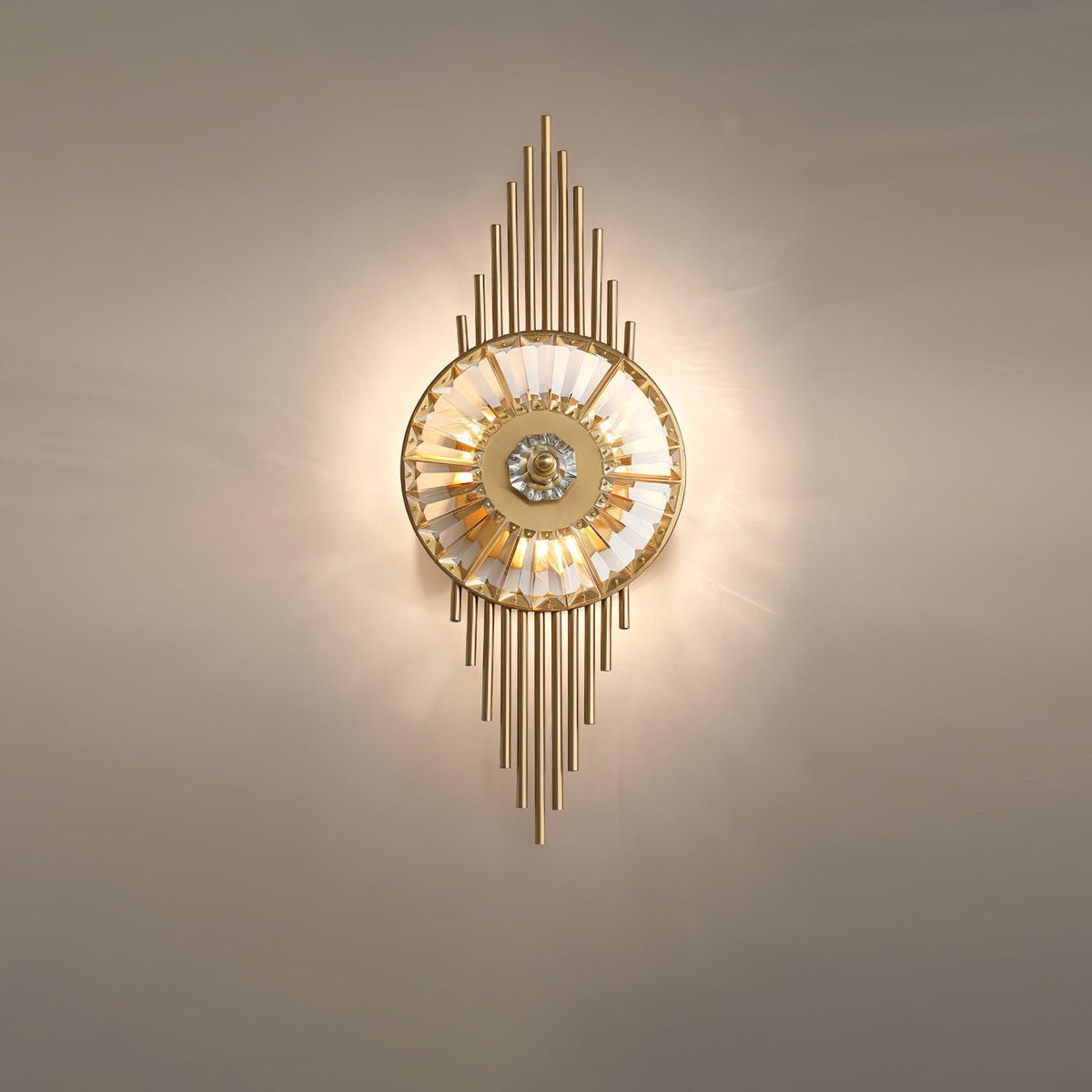 Cilirel aplique de pared de lujo con cristal dorado