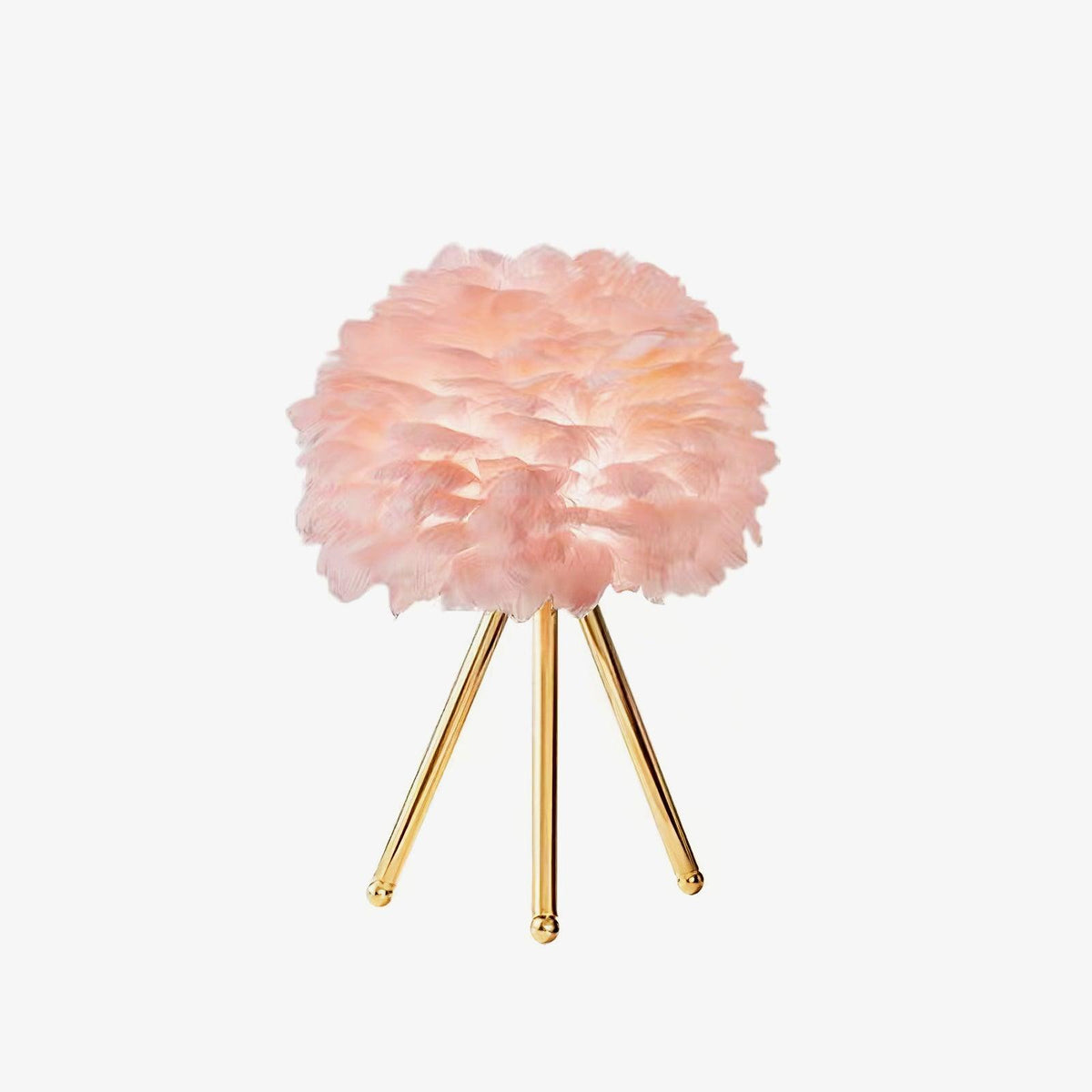 Nilo lámpara de mesa con detalles de pluma en estilo femenino