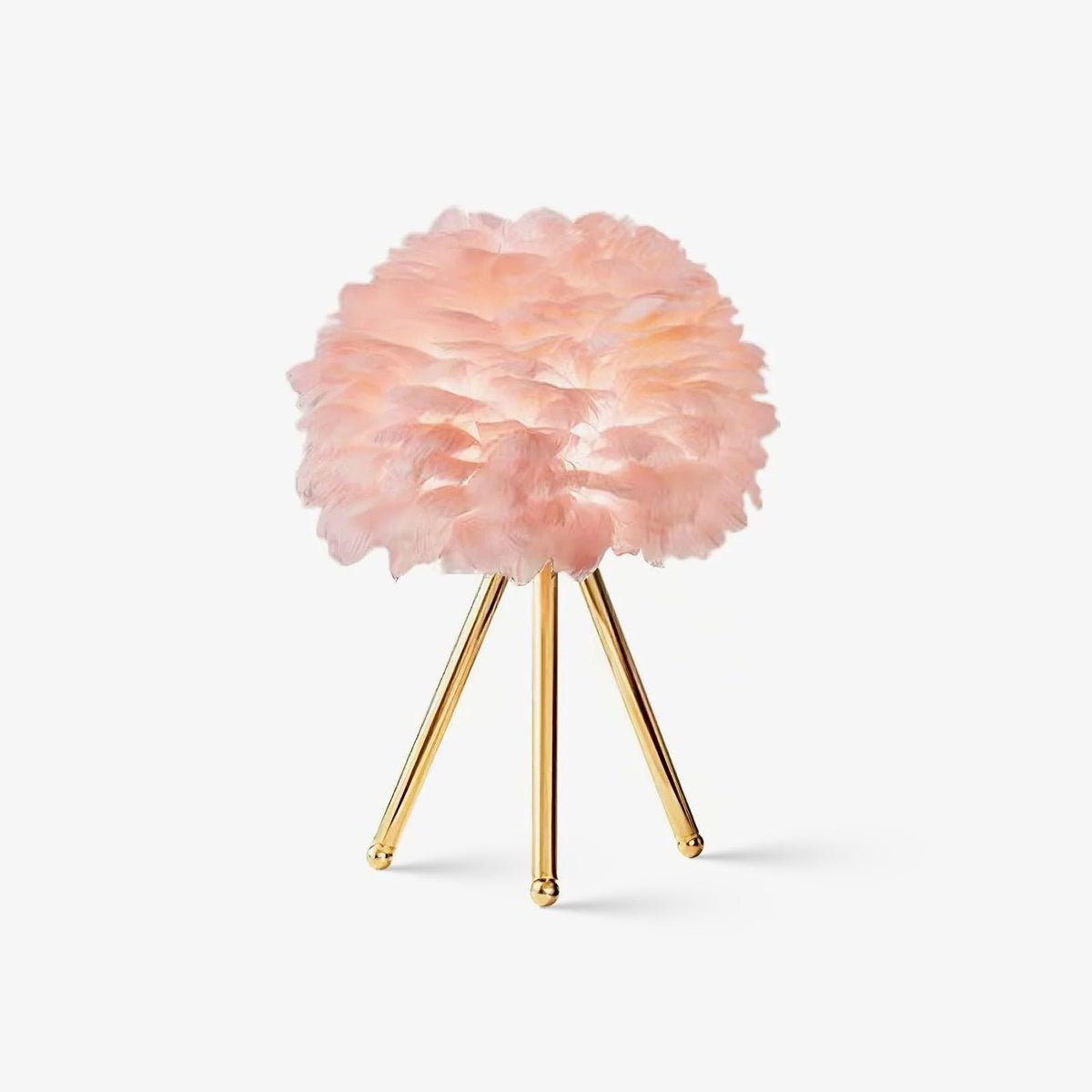 Nilo lámpara de mesa con detalles de pluma en estilo femenino