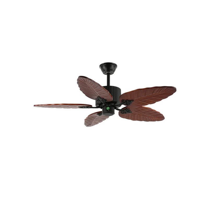 Syleelle ventilador de techo con luz de madera tropical y vidrio