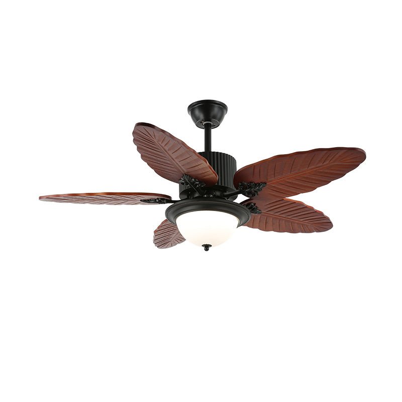 Syleelle ventilador de techo con luz de madera tropical y vidrio