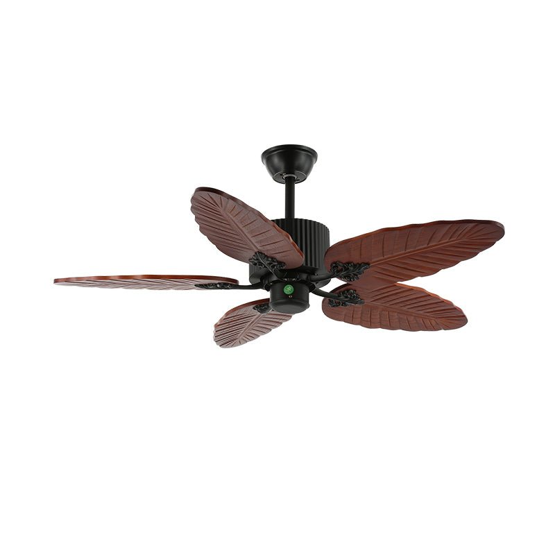 Syleelle ventilador de techo con luz de madera tropical y vidrio