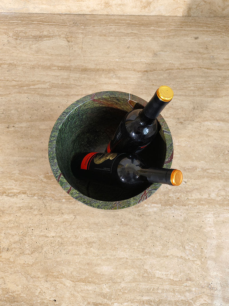 Flima elegante de mármol verde escultórico decorativo para interior